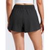 imageCRZ YOGA Drapey Flowy Athletic Shorts for Women 25  Relaxed Fit High Waisted Tennis Workout RunningBlack