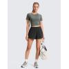 imageCRZ YOGA Drapey Flowy Athletic Shorts for Women 25  Relaxed Fit High Waisted Tennis Workout RunningBlack