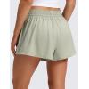 imageCRZ YOGA Drapey Flowy Athletic Shorts for Women 25  Relaxed Fit High Waisted Tennis Workout RunningFog Green