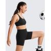 imageCRZ YOGA Girls Butterluxe Cross Back Sports Bra  Yoga Athletic Casual Tops Scoop Neck Padded Crop Kids TeenBlack