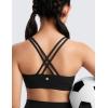 imageCRZ YOGA Girls Butterluxe Cross Back Sports Bra  Yoga Athletic Casual Tops Scoop Neck Padded Crop Kids TeenBlack