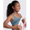 imageCRZ YOGA Girls Butterluxe Cross Back Sports Bra  Yoga Athletic Casual Tops Scoop Neck Padded Crop Kids TeenBlue Ashes