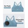 imageCRZ YOGA Girls Butterluxe Cross Back Sports Bra  Yoga Athletic Casual Tops Scoop Neck Padded Crop Kids TeenBlue Ashes