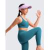 imageCRZ YOGA Girls Butterluxe Cross Back Sports Bra  Yoga Athletic Casual Tops Scoop Neck Padded Crop Kids TeenBorealis Green
