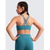 imageCRZ YOGA Girls Butterluxe Cross Back Sports Bra  Yoga Athletic Casual Tops Scoop Neck Padded Crop Kids TeenBorealis Green