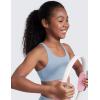 imageCRZ YOGA Girls Butterluxe Cross Back Sports Bra  Yoga Athletic Casual Tops Scoop Neck Padded Crop Kids TeenCambric Blue