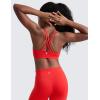 imageCRZ YOGA Girls Butterluxe Cross Back Sports Bra  Yoga Athletic Casual Tops Scoop Neck Padded Crop Kids TeenDeep Red
