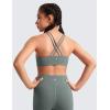 imageCRZ YOGA Girls Butterluxe Cross Back Sports Bra  Yoga Athletic Casual Tops Scoop Neck Padded Crop Kids TeenGrey Sage