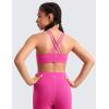 imageCRZ YOGA Girls Butterluxe Cross Back Sports Bra  Yoga Athletic Casual Tops Scoop Neck Padded Crop Kids TeenHibiscus Purple
