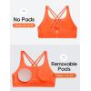 imageCRZ YOGA Girls Butterluxe Cross Back Sports Bra  Yoga Athletic Casual Tops Scoop Neck Padded Crop Kids TeenNeon Orange