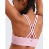 imageCRZ YOGA Girls Butterluxe Cross Back Sports Bra  Yoga Athletic Casual Tops Scoop Neck Padded Crop Kids TeenPink Peony