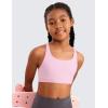 imageCRZ YOGA Girls Butterluxe Cross Back Sports Bra  Yoga Athletic Casual Tops Scoop Neck Padded Crop Kids TeenPink Peony