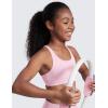 imageCRZ YOGA Girls Butterluxe Cross Back Sports Bra  Yoga Athletic Casual Tops Scoop Neck Padded Crop Kids TeenPink Peony