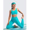 imageCRZ YOGA Girls Butterluxe Cross Back Sports Bra  Yoga Athletic Casual Tops Scoop Neck Padded Crop Kids TeenSpectral Blue