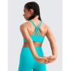 imageCRZ YOGA Girls Butterluxe Cross Back Sports Bra  Yoga Athletic Casual Tops Scoop Neck Padded Crop Kids TeenSpectral Blue