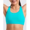 imageCRZ YOGA Girls Butterluxe Cross Back Sports Bra  Yoga Athletic Casual Tops Scoop Neck Padded Crop Kids TeenSpectral Blue