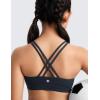 imageCRZ YOGA Girls Butterluxe Cross Back Sports Bra  Yoga Athletic Casual Tops Scoop Neck Padded Crop Kids TeenTrue Navy