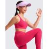imageCRZ YOGA Girls Butterluxe Cross Back Sports Bra  Yoga Athletic Casual Tops Scoop Neck Padded Crop Kids TeenViva Magenta