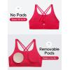 imageCRZ YOGA Girls Butterluxe Cross Back Sports Bra  Yoga Athletic Casual Tops Scoop Neck Padded Crop Kids TeenViva Magenta