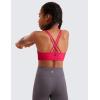 imageCRZ YOGA Girls Butterluxe Cross Back Sports Bra  Yoga Athletic Casual Tops Scoop Neck Padded Crop Kids TeenViva Magenta