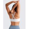imageCRZ YOGA Girls Butterluxe Cross Back Sports Bra  Yoga Athletic Casual Tops Scoop Neck Padded Crop Kids TeenWhite