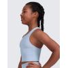 imageCRZ YOGA Girls Butterluxe Double Lined Racerback Crop Tank Tops  High Neck Dance Yoga Athletic Casual Tight Kids TeenCambric Blue