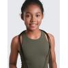 imageCRZ YOGA Girls Butterluxe Double Lined Racerback Crop Tank Tops  High Neck Dance Yoga Athletic Casual Tight Kids TeenLight Army Green