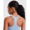 imageCRZ YOGA Girls Butterluxe Double Lined Racerback Tank Tops Waist Length  High Neck Dance Yoga Athletic Casual Kids TeenCambric Blue