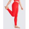 imageCRZ YOGA Girls Butterluxe Full Length Yoga Leggings  Athletic Sports Casual Pants High Waist Tights Kids TeenDark Red