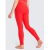 imageCRZ YOGA Girls Butterluxe Full Length Yoga Leggings  Athletic Sports Casual Pants High Waist Tights Kids TeenDark Red