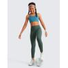 imageCRZ YOGA Girls Butterluxe Yoga Leggings with Pockets  Athletic Sports Casual Pants High Waist Tights Kids TeenDark Forest Green