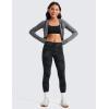 imageCRZ YOGA Girls Butterluxe Yoga Leggings with Pockets  Athletic Sports Casual Pants High Waist Tights Kids TeenDark Grey Camouflage 2