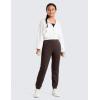 imageCRZ YOGA Girls Cloud Jersey Casual Joggers  Lounge High Waist Pants with Pockets Drawstring Kids TeenHot Fudge Brown
