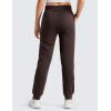 imageCRZ YOGA Girls Cloud Jersey Casual Joggers  Lounge High Waist Pants with Pockets Drawstring Kids TeenHot Fudge Brown