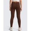 imageCRZ YOGA Girls Matte Thermal Fleece Lined Full Length Leggings  Casual Athletic High Waist Pants Winter Warm Kids TeenLava Brown