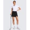 imageCRZ YOGA High Rise Front Slit Golf Skirts for Women  Mini Aline Tennis Casual Skort with Builtin Shorts Side PocketsBlack