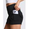 imageCRZ YOGA High Rise Front Slit Golf Skirts for Women  Mini Aline Tennis Casual Skort with Builtin Shorts Side PocketsBlack