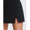 imageCRZ YOGA High Rise Front Slit Golf Skirts for Women  Mini Aline Tennis Casual Skort with Builtin Shorts Side PocketsBlack