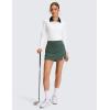 imageCRZ YOGA High Rise Front Slit Golf Skirts for Women  Mini Aline Tennis Casual Skort with Builtin Shorts Side PocketsDark Forest Green