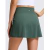 imageCRZ YOGA High Rise Front Slit Golf Skirts for Women  Mini Aline Tennis Casual Skort with Builtin Shorts Side PocketsDark Forest Green