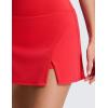 imageCRZ YOGA High Rise Front Slit Golf Skirts for Women  Mini Aline Tennis Casual Skort with Builtin Shorts Side PocketsDeep Red