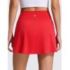 imageCRZ YOGA High Rise Front Slit Golf Skirts for Women  Mini Aline Tennis Casual Skort with Builtin Shorts Side PocketsDeep Red