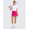 imageCRZ YOGA High Rise Front Slit Golf Skirts for Women  Mini Aline Tennis Casual Skort with Builtin Shorts Side PocketsGranita Pink