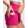 imageCRZ YOGA High Rise Front Slit Golf Skirts for Women  Mini Aline Tennis Casual Skort with Builtin Shorts Side PocketsGranita Pink