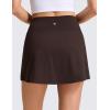imageCRZ YOGA High Rise Front Slit Golf Skirts for Women  Mini Aline Tennis Casual Skort with Builtin Shorts Side PocketsHot Fudge Brown