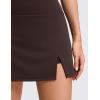 imageCRZ YOGA High Rise Front Slit Golf Skirts for Women  Mini Aline Tennis Casual Skort with Builtin Shorts Side PocketsHot Fudge Brown