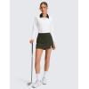 imageCRZ YOGA High Rise Front Slit Golf Skirts for Women  Mini Aline Tennis Casual Skort with Builtin Shorts Side PocketsOlive Green