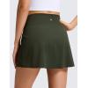 imageCRZ YOGA High Rise Front Slit Golf Skirts for Women  Mini Aline Tennis Casual Skort with Builtin Shorts Side PocketsOlive Green