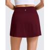 imageCRZ YOGA High Rise Front Slit Golf Skirts for Women  Mini Aline Tennis Casual Skort with Builtin Shorts Side PocketsRed Merlot