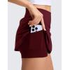 imageCRZ YOGA High Rise Front Slit Golf Skirts for Women  Mini Aline Tennis Casual Skort with Builtin Shorts Side PocketsRed Merlot